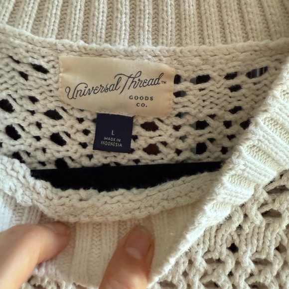 Universal Thread Cream Crochet Sweater - Picture 2 of 4